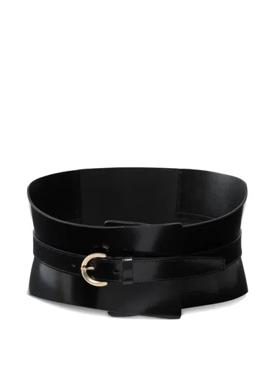 PINKO LEATHER CURVED BELT