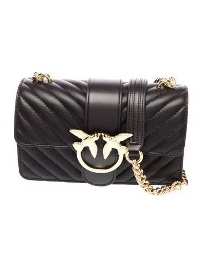 Pre-owned Pinko Leather Evening Bag In Black