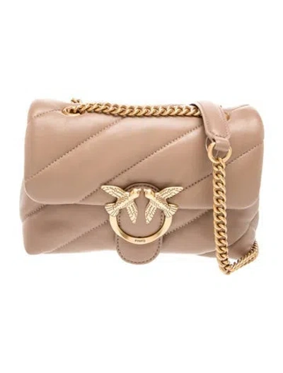 Pre-owned Pinko Leather Evening Bag In Neutral