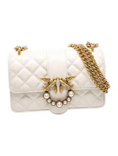 Pre-owned Pinko Leather Evening Bag In Neutral
