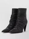 Pinko Ruched Pointed-toe Ankle Boots In Black