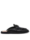 Pinko Leather Loafers With Gathered Detailing In Black