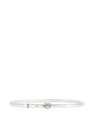 Pinko Leather Logo-plaque Belt In Metallic