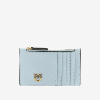 Pinko Leather Love Birds Card Holder In Pattern