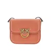 Pinko Leather 'love Box' Mini Shoulder Bag In Burgundy