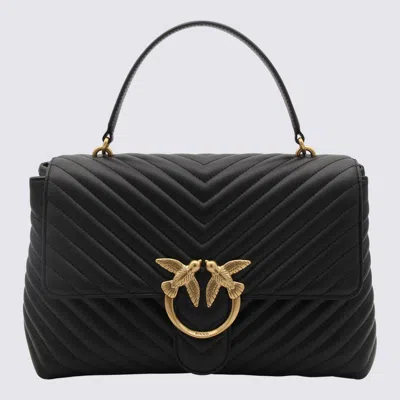 Pinko Leather Love Lady Shoulder Bag In Black