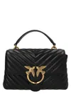 Pinko Foldover Quilted Shoulder Bag With Chain Strap In Black