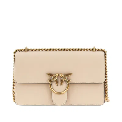 Pinko Leather 'love One Classic' Bag In Sand