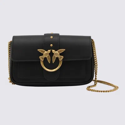 Pinko Leather Love Shoulder Bag In Black