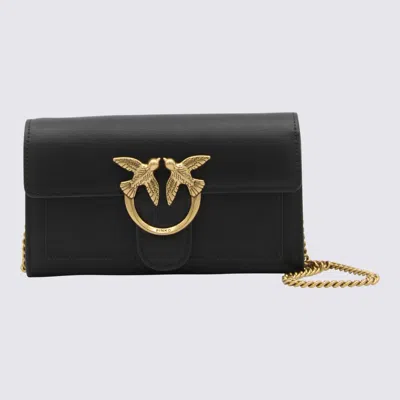Pinko Leather Love Shoulder Bag In Black