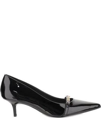 Pinko Leather Low-heel Chain In Black
