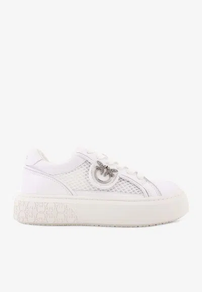 Pinko Leather Low-top Sneakers In White