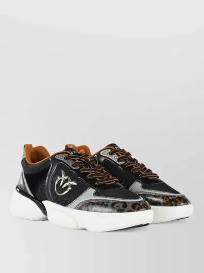 Pinko Leather Low-top Sneakers In Multi