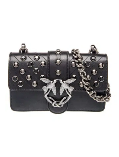 Pre-owned Pinko Leather Minaudière In Black