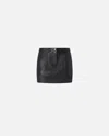 Pinko Leather Mini Skirt With Pockets In Black