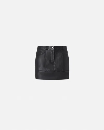 Pinko Leather Mini Skirt With Pockets