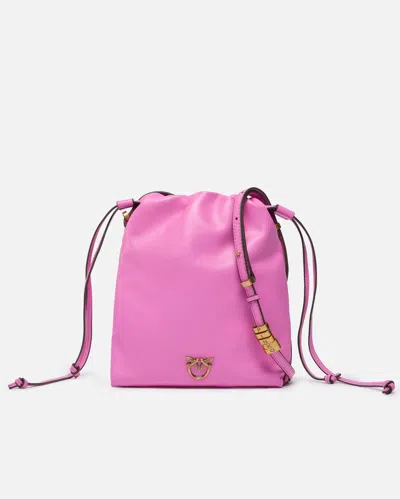 Pinko Leather Mini Slouchy Bag With Love Birds Logo