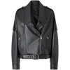 Pinko Cropped Leather Jacket With Asymmetrical Zip