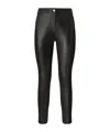 Pinko Leather And Stretch Fabric Trousers In Black