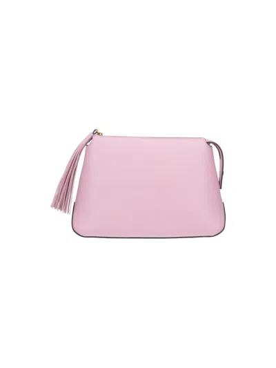 Pinko Leather Pouch In Pink