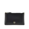 Pinko Leather Pouch With Shoulder Strap In Black
