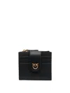 Pinko Black Wallet With Love Birds Buckle On Front In Leather Woman