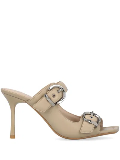 Pinko Leather Sandals In Rope Beige