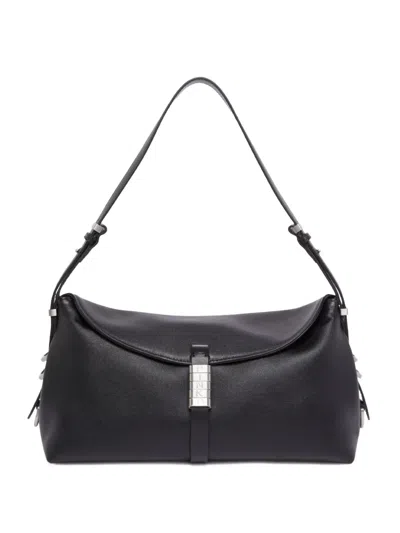 Pinko Leather Shoulder Bag In Black