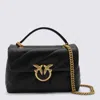 Pinko Leather Shoulder Bag In Black