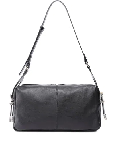 Pinko Leather Shoulder Bag In Black