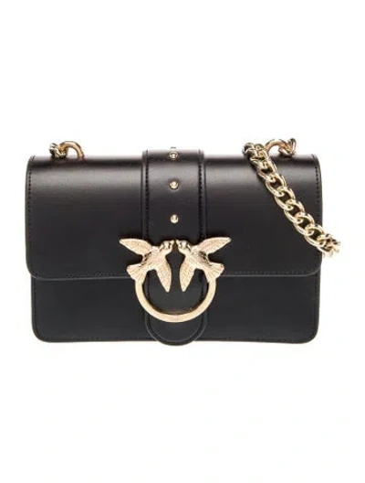 Pre-owned Pinko Leather Shoulder Bag In Black