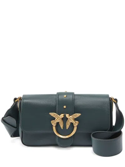 Pinko Leather Shoulder Bag In Green
