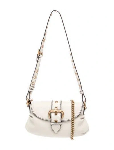 Pre-owned Pinko Leather Shoulder Bag In Neutral