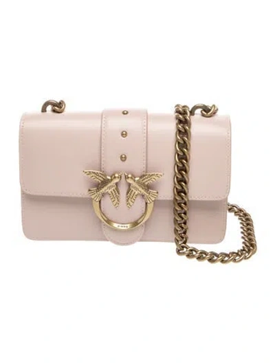 Pre-owned Pinko Leather Shoulder Bag In Neutral