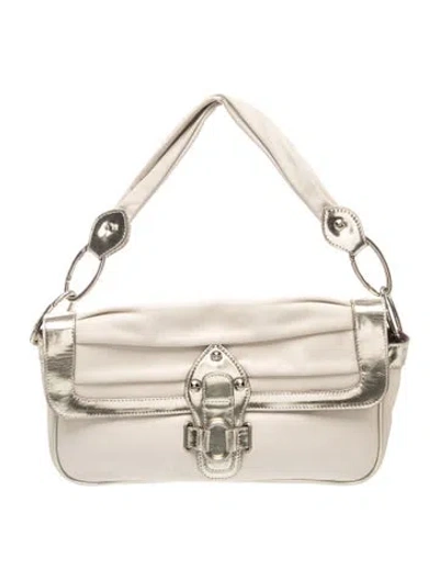 Pre-owned Pinko Leather Shoulder Bag In Neutral