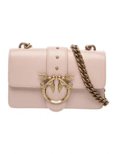 Pre-owned Pinko Leather Shoulder Bag In Neutrals