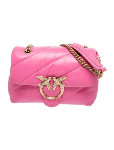 Pre-owned Pinko Leather Shoulder Bag In Pink