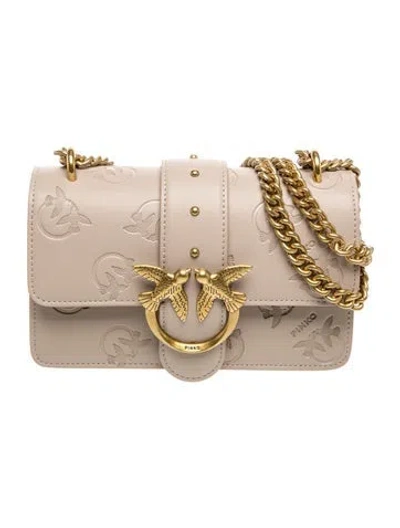 Pre-owned Pinko Leather Shoulder Bag W/ Tags In Neutrals