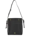 Pinko Leather Shoulder Bag With Gold Accents In Black