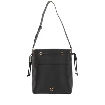 Pinko Leather Shoulder Bag With Logo
