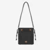 Pinko Leather Shoulder Bag With Gold Accents In Black