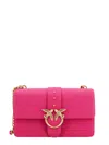 PINKO LEATHER SHOULDER BAG WITH LOVE BIRDS BUCKLE