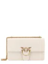 Pinko Leather Shoulder Bag With Love Birds Diamond Cut Buckle