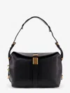 Pinko Leather Shoulder Bag With Metal Logo Detail In Black