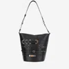 Pinko Leather Shoulder Bag With Straps In Black