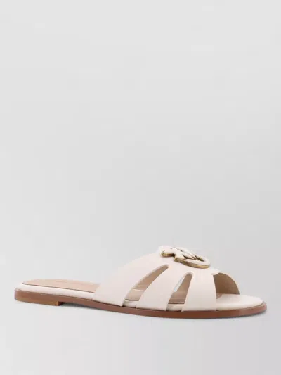 Pinko Leather Slides In Multi