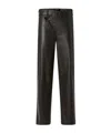 Pinko Leather Slim-fit Trousers In Black