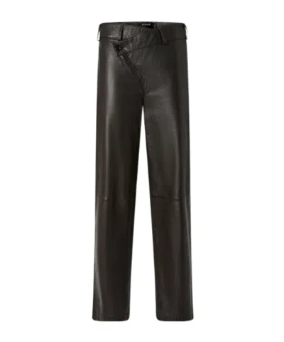 PINKO LEATHER SLIM-FIT TROUSERS