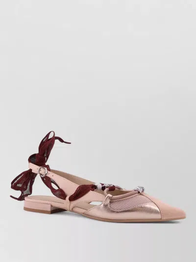 PINKO LEATHER SLINGBACK BALLERINA SHOES