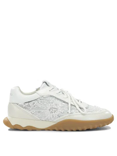 Pinko Lace-panelled Sequin-embellished Sneakers In Multi